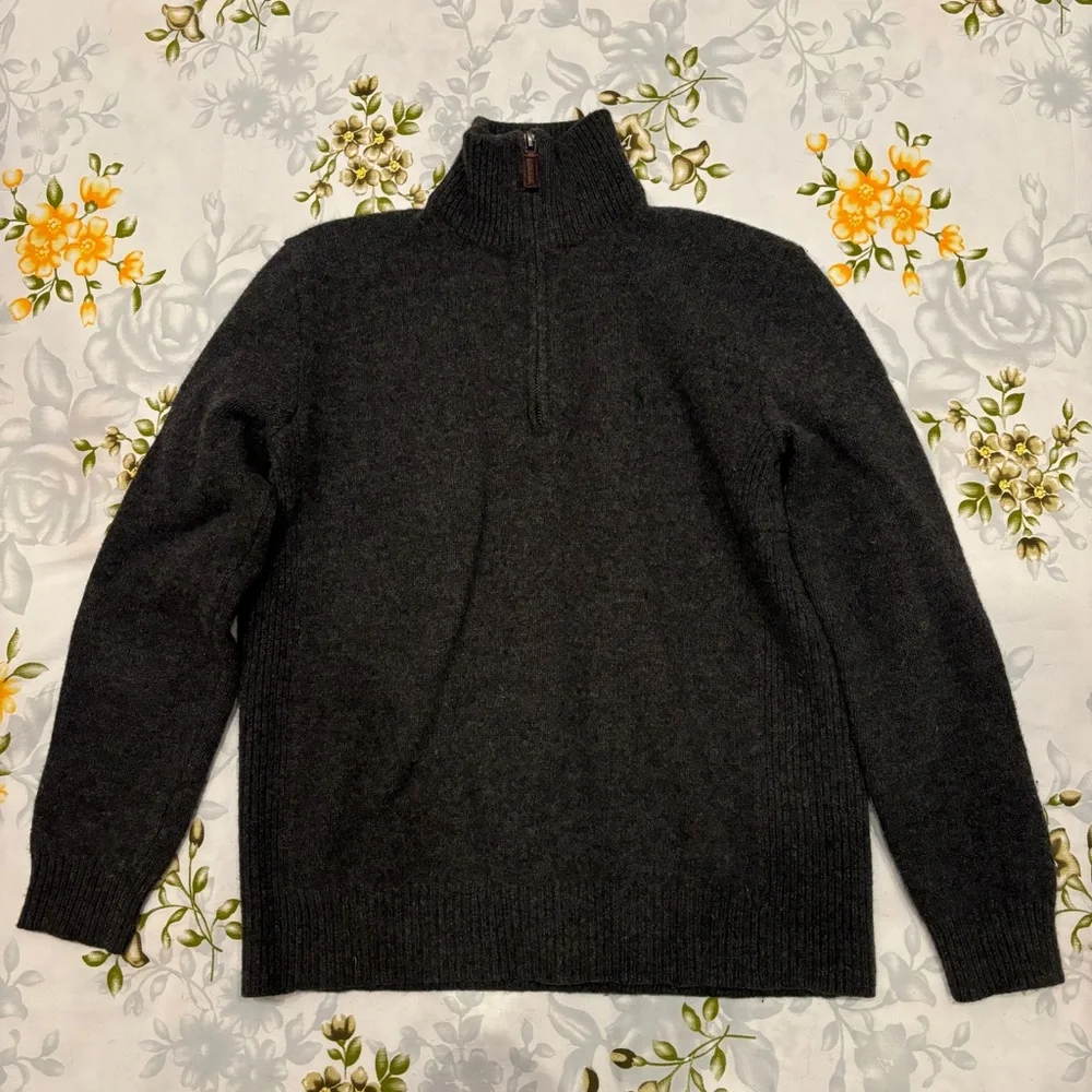 Polo Ralph Lauren Size S Charcoal Wool Sweater